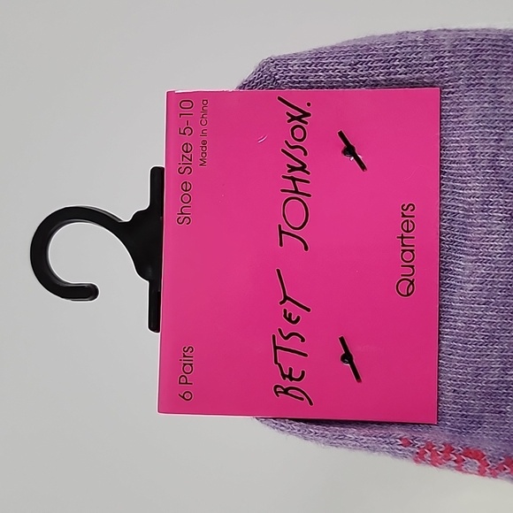 Betsey Johnson Quarters Ankle Socks Rhinestone Multi Colour 6 Pairs Size 5-10 - Picture 2 of 10